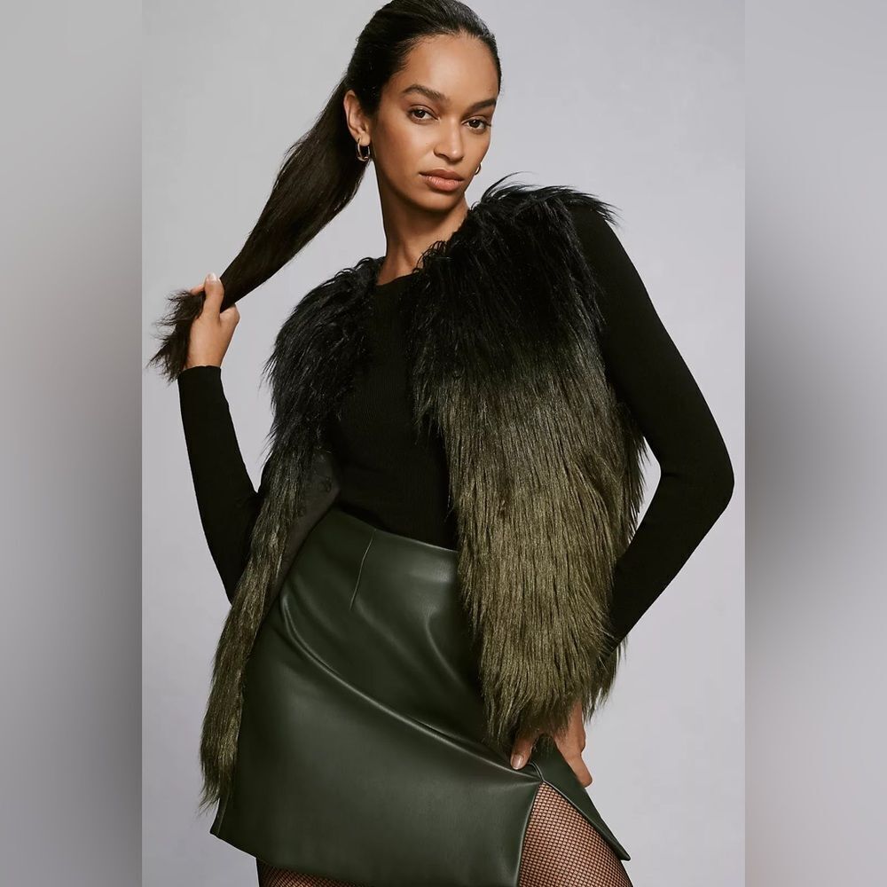 Scotch & Soda Ombré Faux Fur Gilet Vest NWT